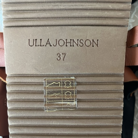 Ulla Johnson Alma Leather Twisted Contrast Strappy Sandal Black/Cognac Size 37 - Picture 11 of 12